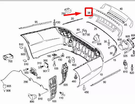 NEW MERCEDES-BENZ S W221 REAR BUMPER LOWER VALANCE PANEL A2218852025 ORIGINAL