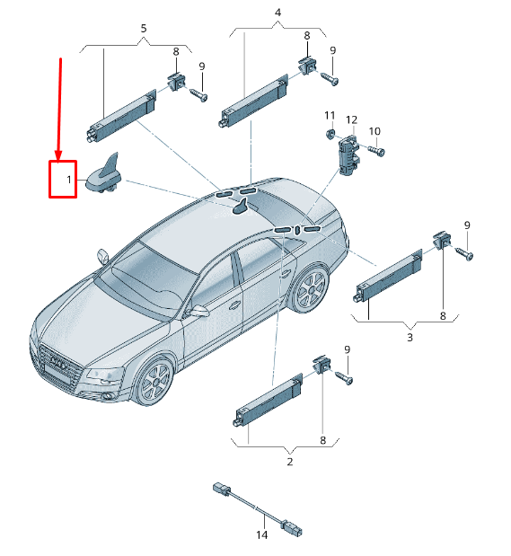 NEW AUDI A8 4H ROOF COMBINATION ANTENNA 4H0035503E GRU 4H0035503EGRU ORIGINAL