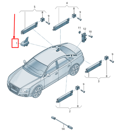 NEW AUDI A8 4H ROOF COMBINATION ANTENNA 4H0035503E GRU 4H0035503EGRU ORIGINAL