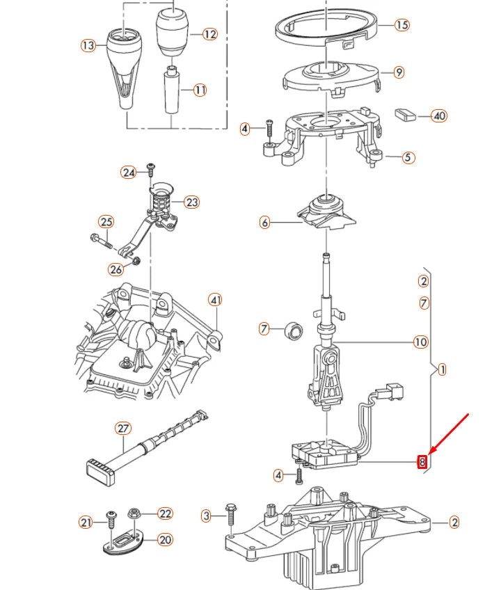 NEW AUDI R8 42 SELECTOR MECHANISM ELECTRONIC REGULATOR 420713065 ORIGINAL
