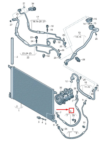 NEW AUDI Q7 4M A/C REFRIGERANT LINE 4M0816721AR ORIGINAL