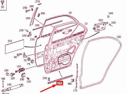 NEW MERCEDES-BENZ C W203 REAR LEFT DOOR BOTTOM STRIP A2106900982 ORIGINAL