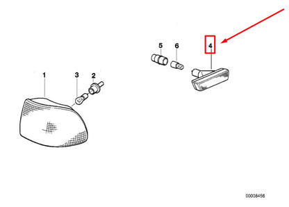 NEW BMW 7 E38 RIGHT ADDITIONAL TURN INDICATOR LAMP 63138360216 8360216 ORIGINAL