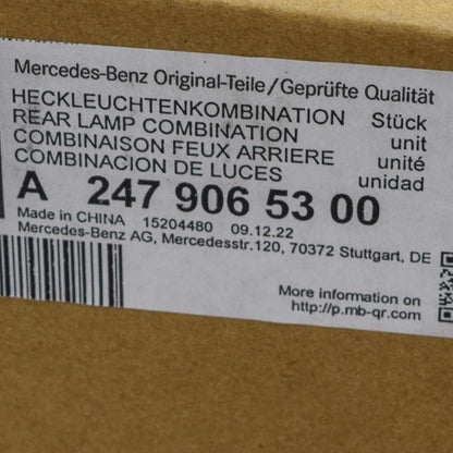 NEW MERCEDES-BENZ GLB X247 REAR LEFT SIDE INNER TAILLIGHT A2479065300 ORIGINAL
