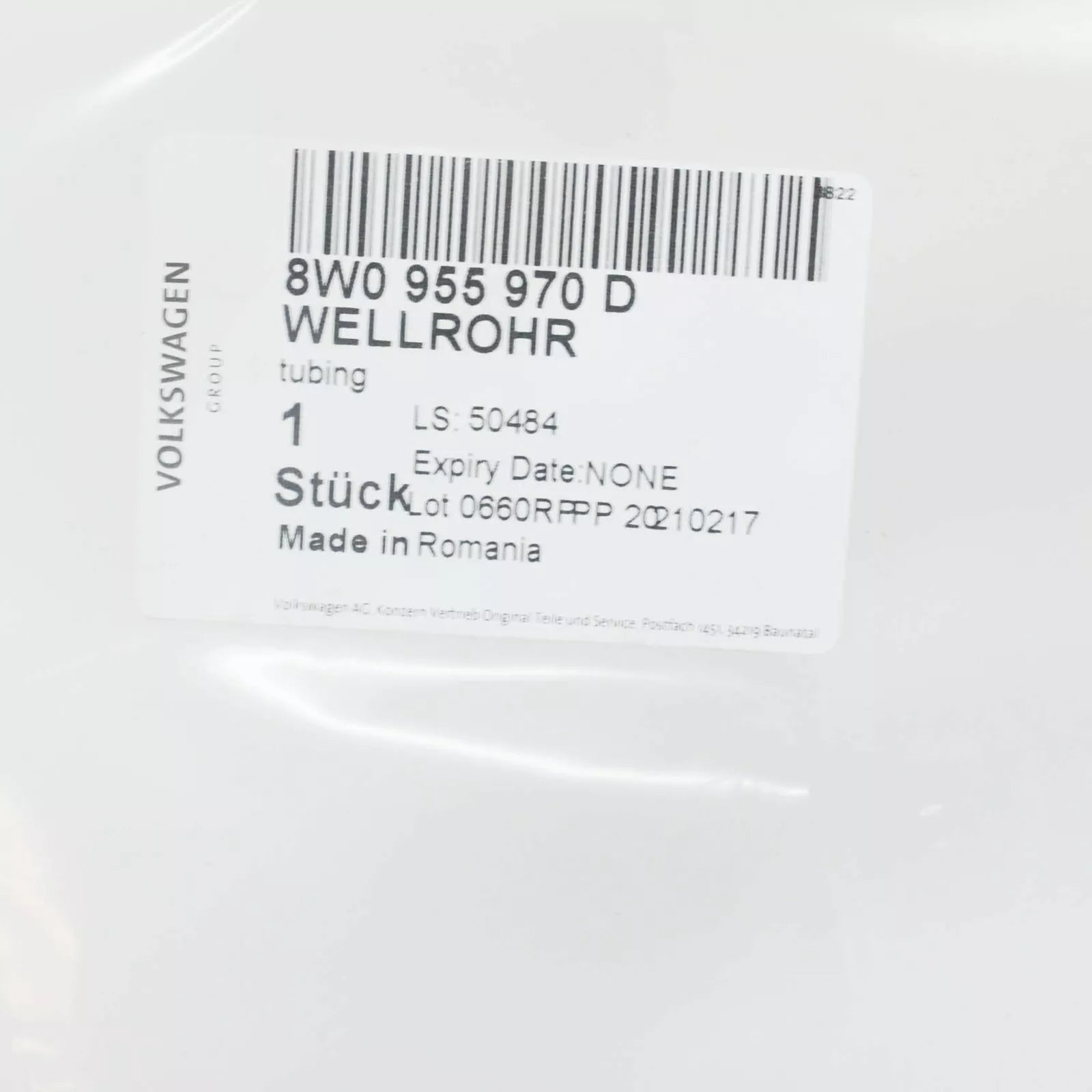 NEW AUDI A5 F53 WASHER CONNECTOR HOSE 8W0955970D 2019