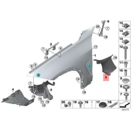 NEW BMW X5 F15 F85 M FRONT RIGHT SIDE PANEL AIR DUCT 51657294540 ORIGINAL