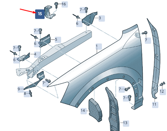 NEW AUDI Q2 GA FRONT LEFT FENDER HOLDER 81A821183 ORIGINAL