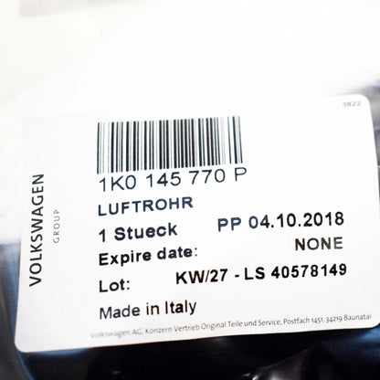 NEW AUDI A1 8X AIR VENT PIPE HOSE 1K0145770P ORIGINAL