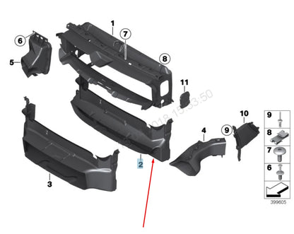 NEW BMW 3 GT F34 FRONT RADIATOR LOWER AIR DUCT 51747294911 7294911 2016 ORIGINAL