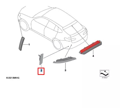 NEW BMW X4 G02 M F98 REAR LEFT FOG LIGHT REFLECTOR 63148083837 ORIGINAL