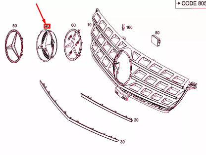 NEW MERCEDES-BENZ GLE W166 RADIATOR GRILLE EMBLEM BEAM A000888016064 ORIGINAL
