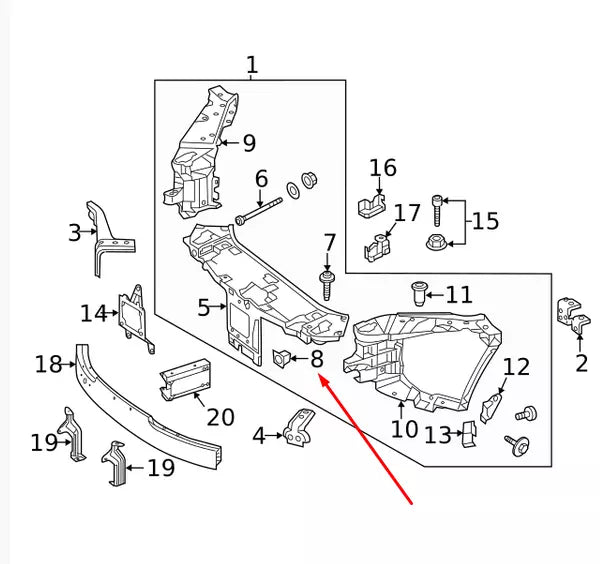 NEW MERCEDES-BENZ S W222 FRONT CENTRAL STIFFENING BRACKET A2228890214 ORIGINAL