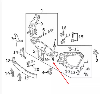 NEW MERCEDES-BENZ S W222 FRONT CENTRAL STIFFENING BRACKET A2228890214 ORIGINAL