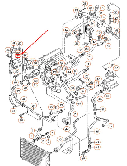 NEW AUDI A4 B6 ADDITIONAL COOLANT WATER PUMP 078121601B ORIGINAL
