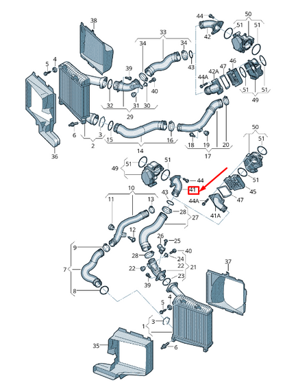 new audi q7 4l left upper engine pressure pipe 057145957t original