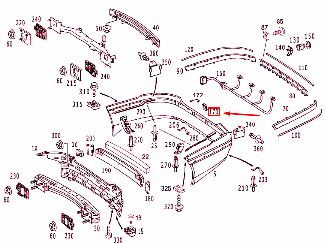 new mercedes-benz s w220 rear bumper tow eye cover a22088504239999 original
