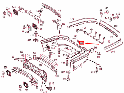 new mercedes-benz s w220 rear bumper tow eye cover a22088504239999 original
