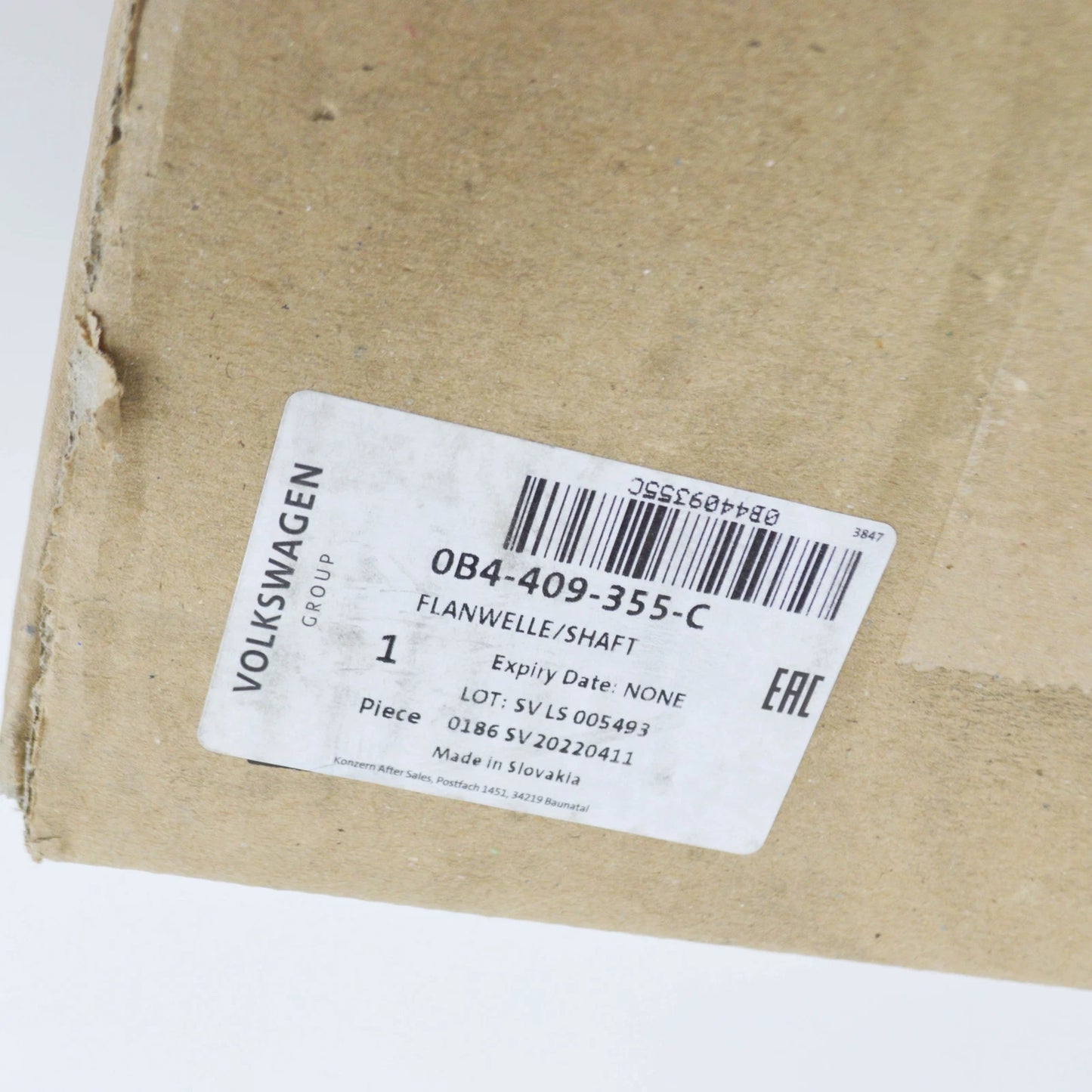 NEW AUDI Q5 8R FRONT LEFT FLANGED SHAFT 0B4409355C ORIGINAL