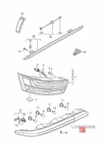 NEW AUDI Q7 4M REAR LEFT TAILLIGHT REFLECTOR 4M0945095