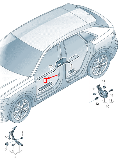 NEW AUDI Q7 4M FRONT RIGHT DOOR TRIM SILL PLATE INSERT 4M0853374A9B9 ORIGINAL