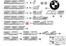 NEW BMW E34 E39 TRUNK LID 530 EMBLEM BADGE LOGO SIGN 8148829 51148148829
