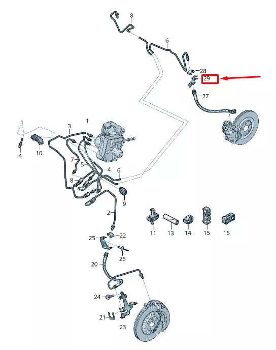 NEW AUDI E-TRON GEN REAR LEFT BRAKE HOSE RETAINER 4KE611845B