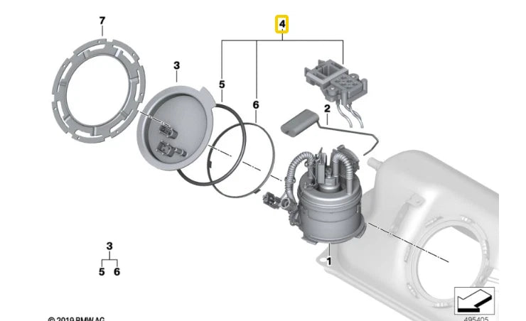 NEW BMW I3 I01 FUEL TEMPERATURE PRESSURE SENSOR 16147426661 ORIGINAL