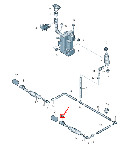 new vw sharan 7n front left headlight washer spray jet 7n0955103 original