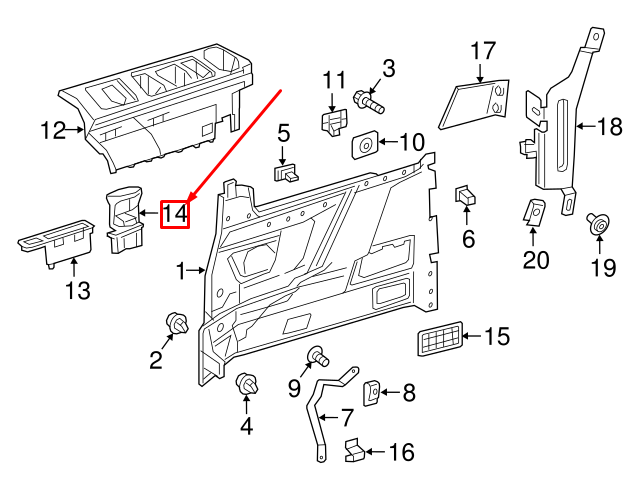 NEW MERCEDES-BENZ VITO W447 REAR CUP HOLDER A4478101400 ORIGINAL