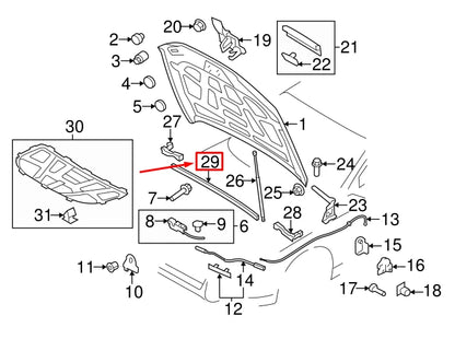 NEW AUDI A4 AVANT B8 CENTER HOOD SEAL 8T0823723B ORIGINAL