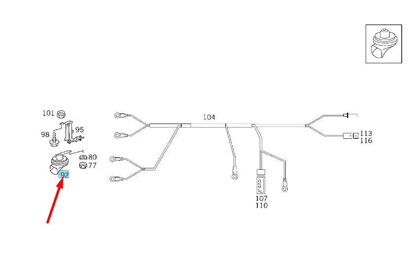 NEW MERCEDES-BENZ SL R129 TWO-TONE HORN SIGNAL A0035426420 ORIGINAL