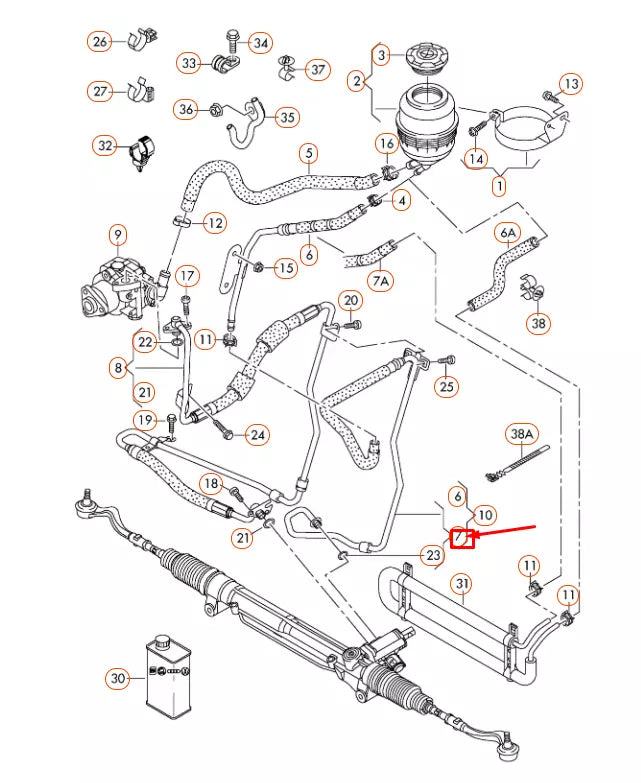 NEW AUDI A4 B8 POWER STEERING RETURN HOSE LHD 8R1422891K