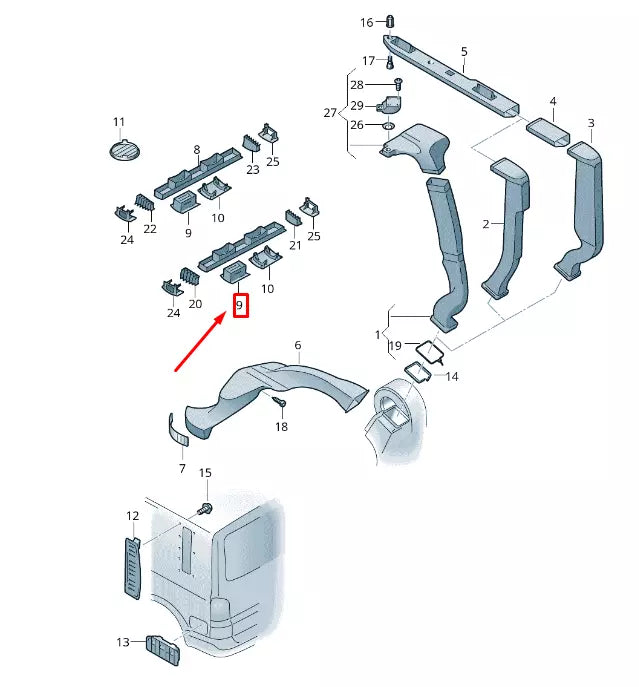 NEW VW TRANSPORTER VI T6 REAR AIR VENT 7E0820951AY20