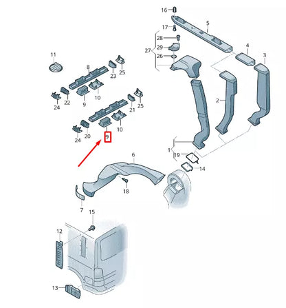 NEW VW TRANSPORTER VI T6 REAR AIR VENT 7E0820951AY20