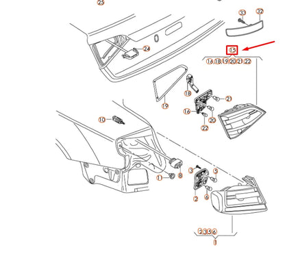 NEW AUDI A4 B8 REAR RIGHT INNER TAIL LIGHT 8K5945094E ORIGINAL