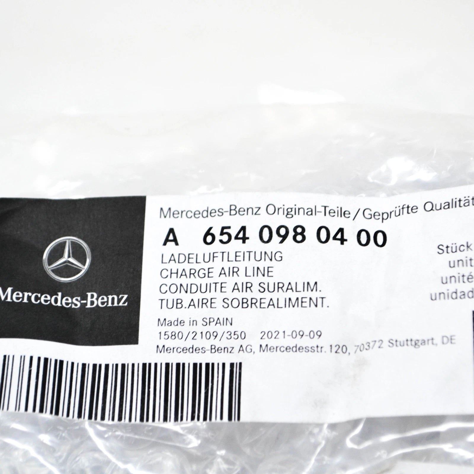 NEW MERCEDES-BENZ E W213 CHARGE AIR LINE TUBE A6540980400 ORIGINAL