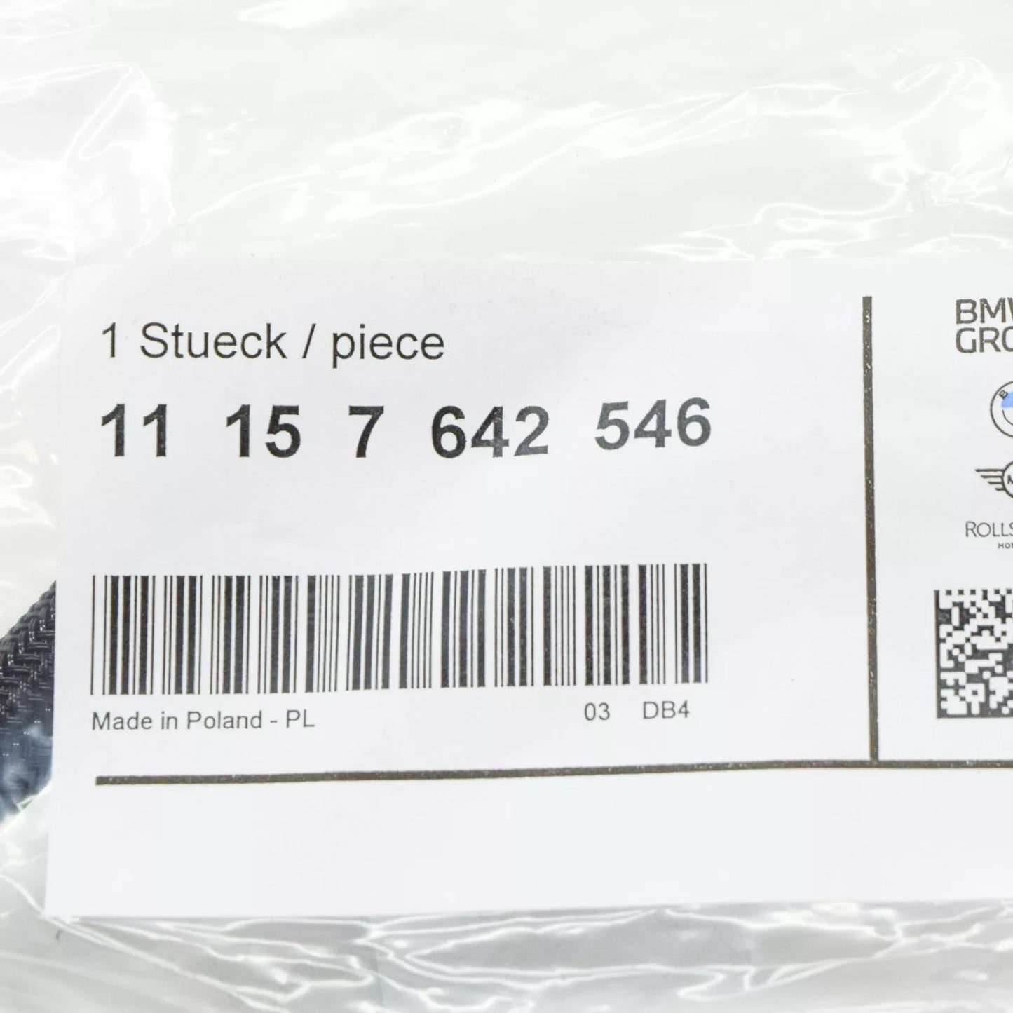 NEW BMW 7 G11 CRANKCASE VENTILATION VENT PIPE 11157642546 7642546 ORIGINAL