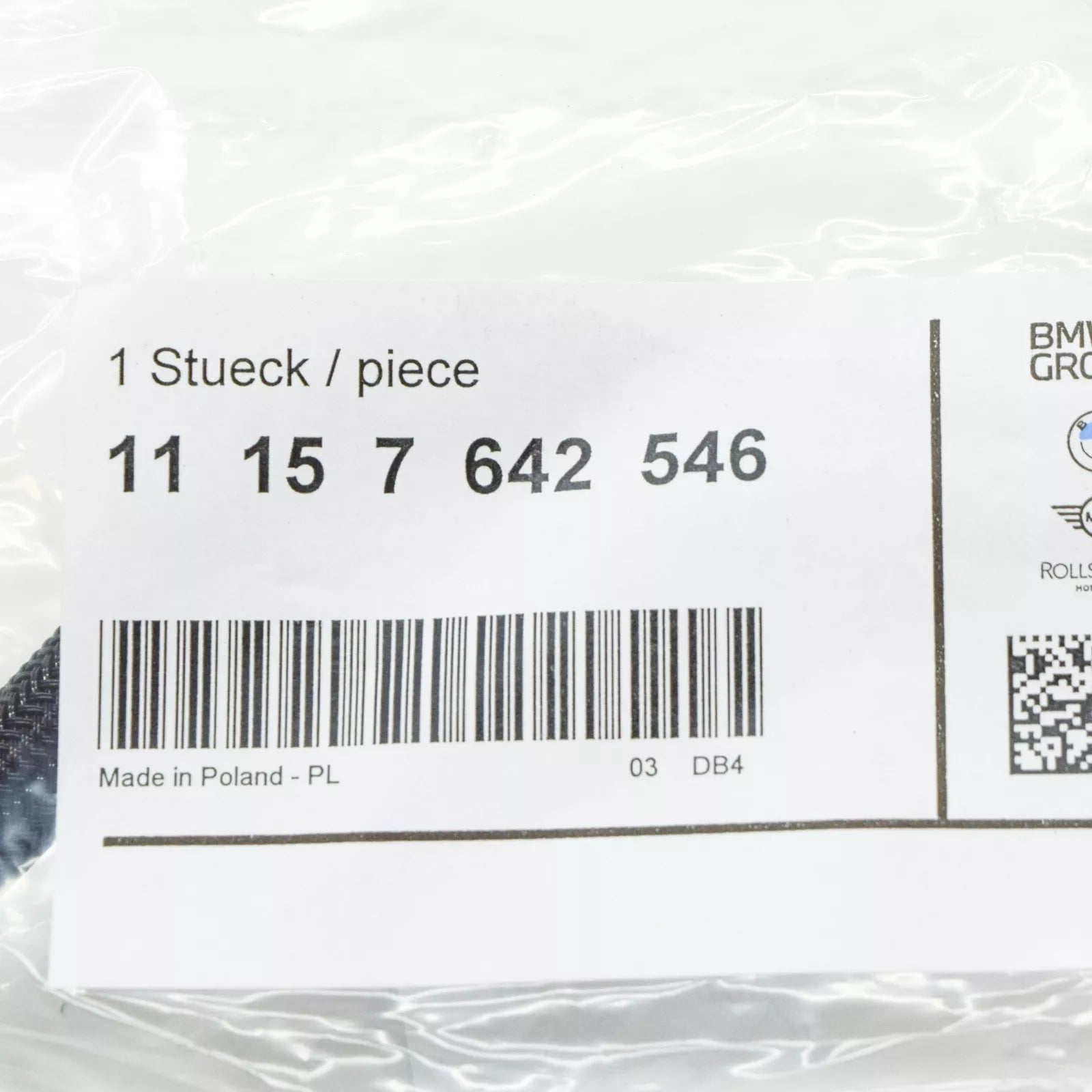 NEW BMW 7 G11 CRANKCASE VENTILATION VENT PIPE 11157642546 7642546 ORIGINAL