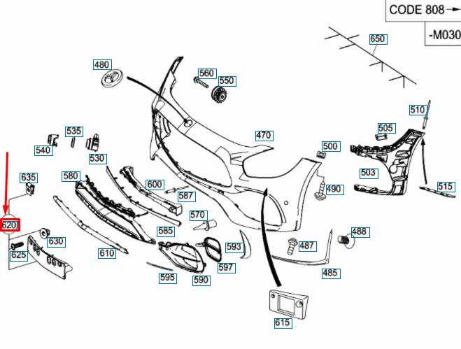 NEW MERCEDES-BENZ AMG GT C190 FRONT LICENCE PLATE MOLDING A1908809900 ORIGINAL