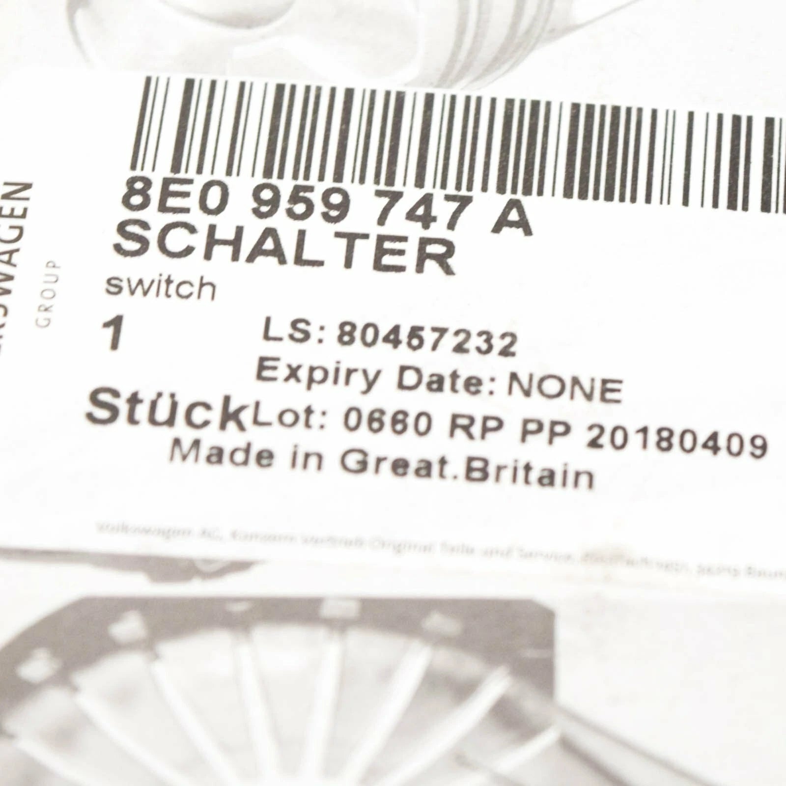 NEW AUDI A4 8E B7 FRONT LEFT POWER SEAT ADJUSTMENT SWITCH 8E0959747A