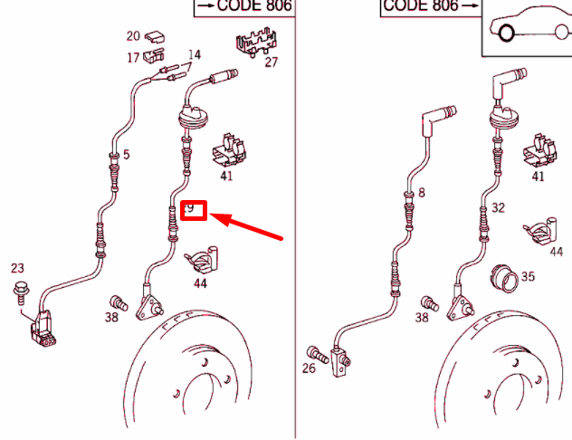 NEW MERCEDES-BENZ C W202 FRONT LEFT SPEED SENSOR SENDER UNIT A2025401717