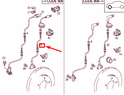 NEW MERCEDES-BENZ C W202 FRONT LEFT SPEED SENSOR SENDER UNIT A2025401717