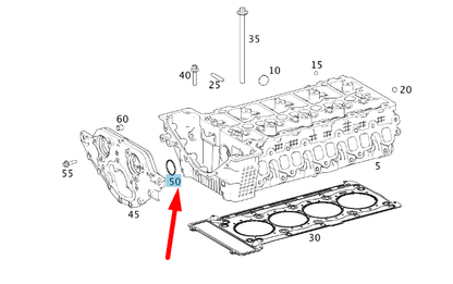 NEW MERCEDES-BENZ ML W163 FRONT CAP TO CYLINDER HEAD O-RING A0249977445 ORIGINAL