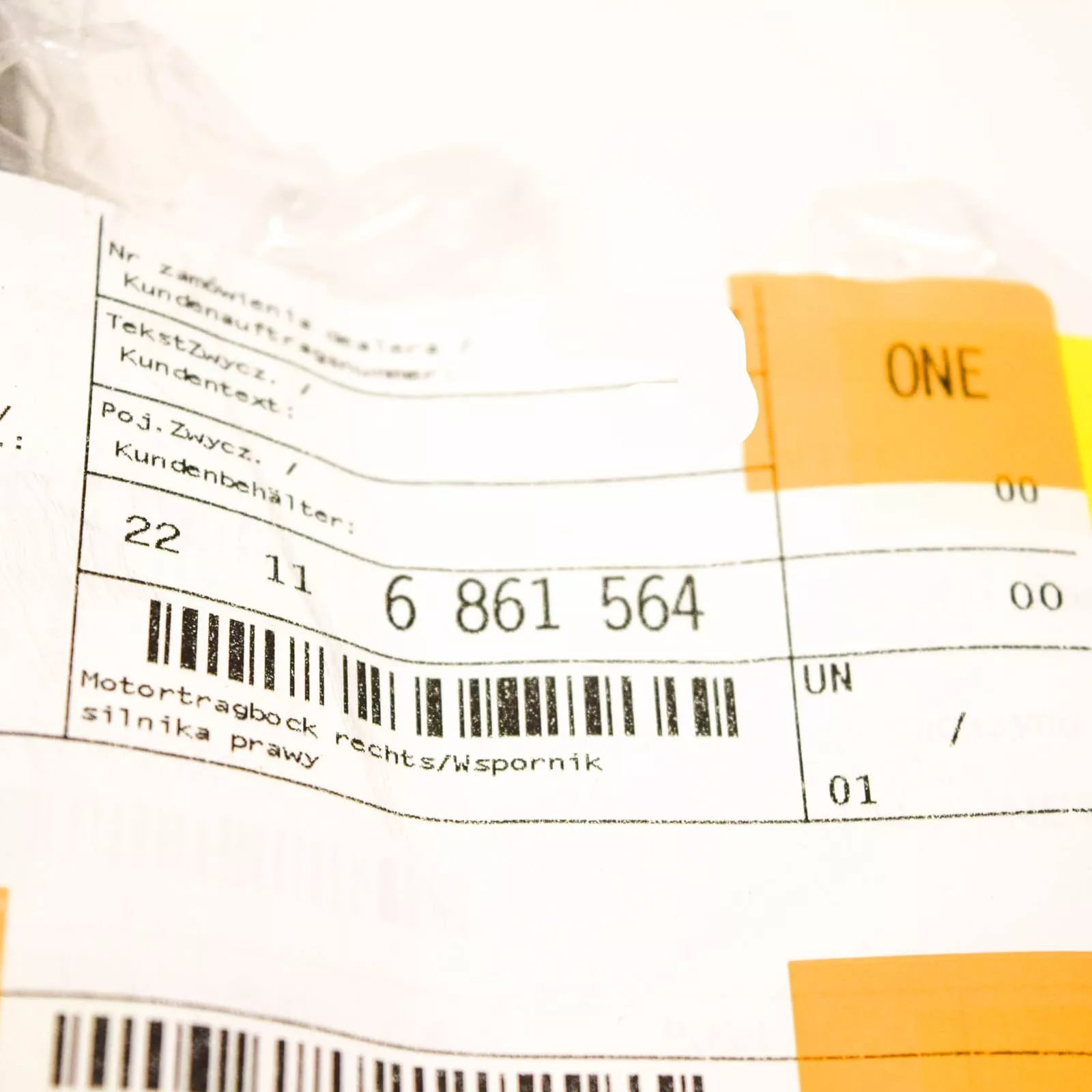 NEW BMW 5 G30 RIGHT SIDE ENGINE BRACKET 22116861564 6861564 ORIGINAL