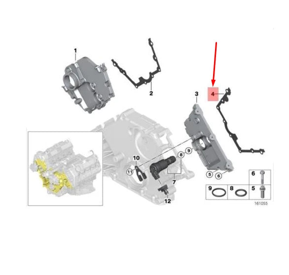 NEW BMW X5 E70 ENGINE TIMING CHAIN CASE GASKET 11147543301 7543301 ORIGINAL