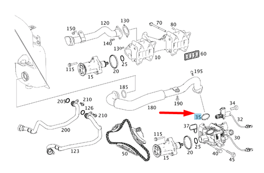 new mercedes-benz sls amg c197 oil return line seal a1591840561 original