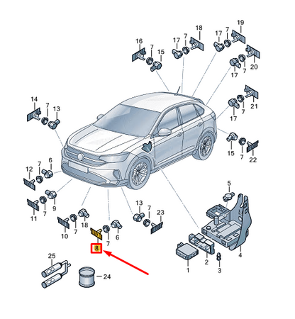 new vw taigo cs front left bumper parking sensor bracket 2g5919493d original