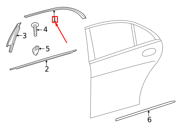 new mercedes-benz s w222 rear right door window trim strip a2226989800 original