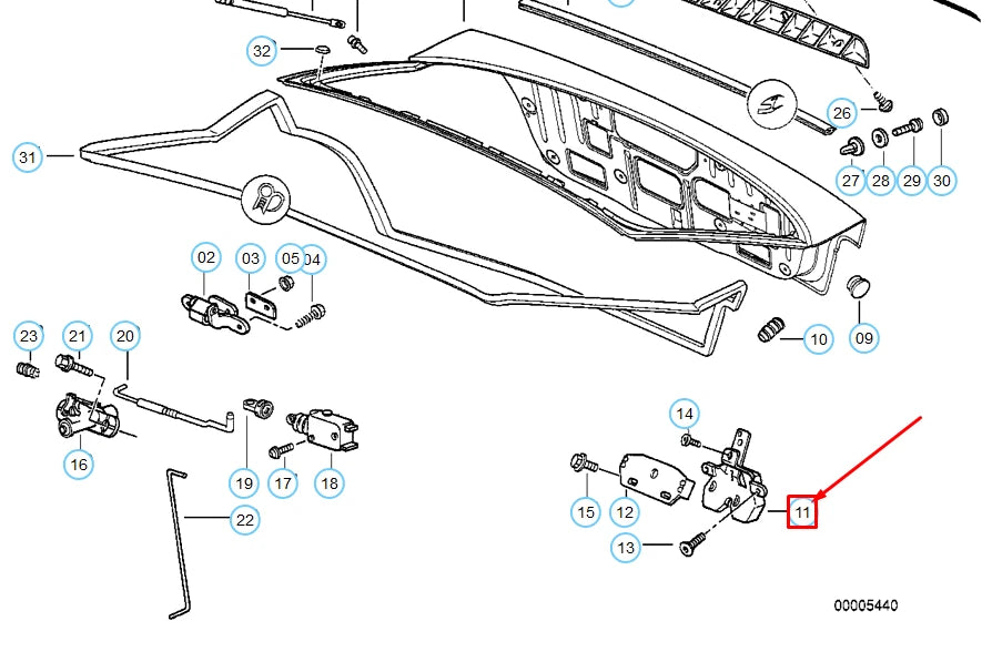 NEW BMW 3 COMPACT E36 TRUNK LID LOCK 51248201784 8201784 ORIGINAL