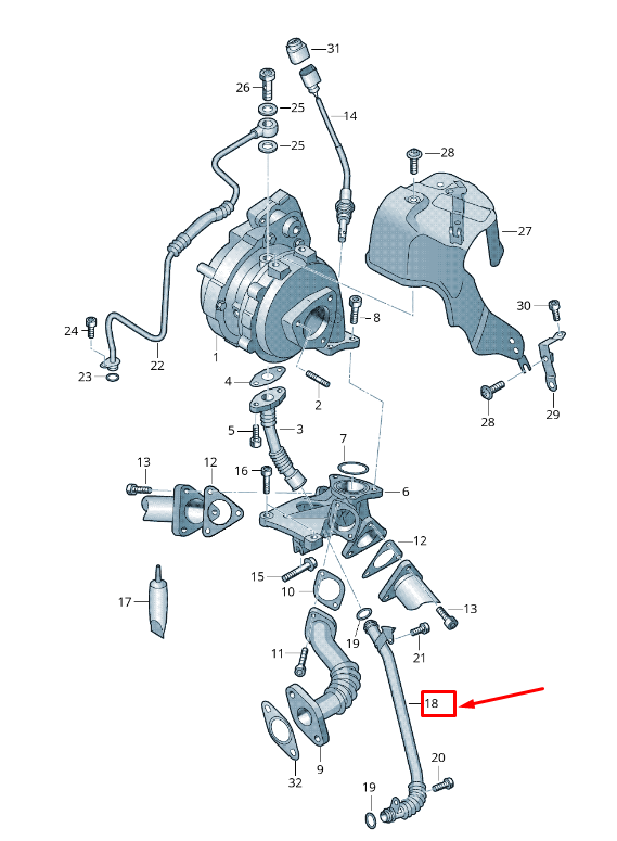 new audi q5 8r oil return line 059145735ah original